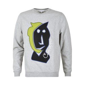 Carven Mottled Molleton Vallauris Sweatshirt Fleece Mask Grey ( M )